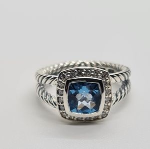 DAVID YURMAN BLUE TOPAZ PETITE ALBION RING